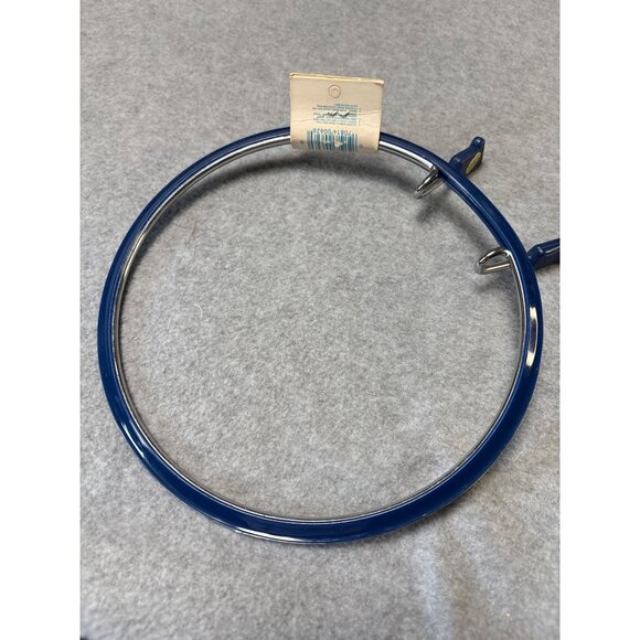 7" Spring Tension Embroidery Hoop with Metal Frame & Blue Plastic Handles - Picture 4 of 6